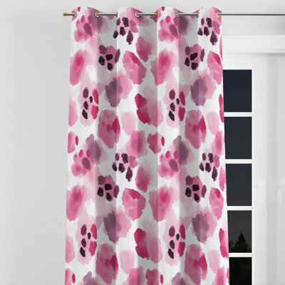 Girls Animal Print Window curtains - Trendy Pink Leopard Soft Twin Velvet Grommet Curtain - 1 Panel