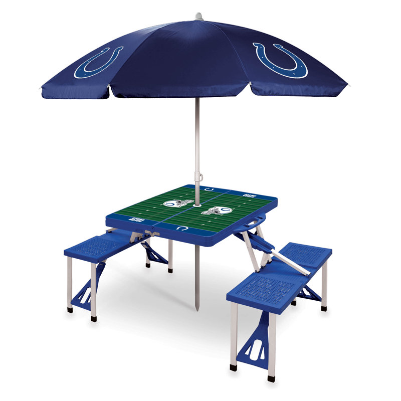 NFL Patio Dining Set with Rectangular Table, Indianapolis Colts, Blue