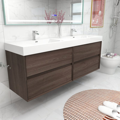 70.8'' Double Bathroom Vanity with Acrylic Top