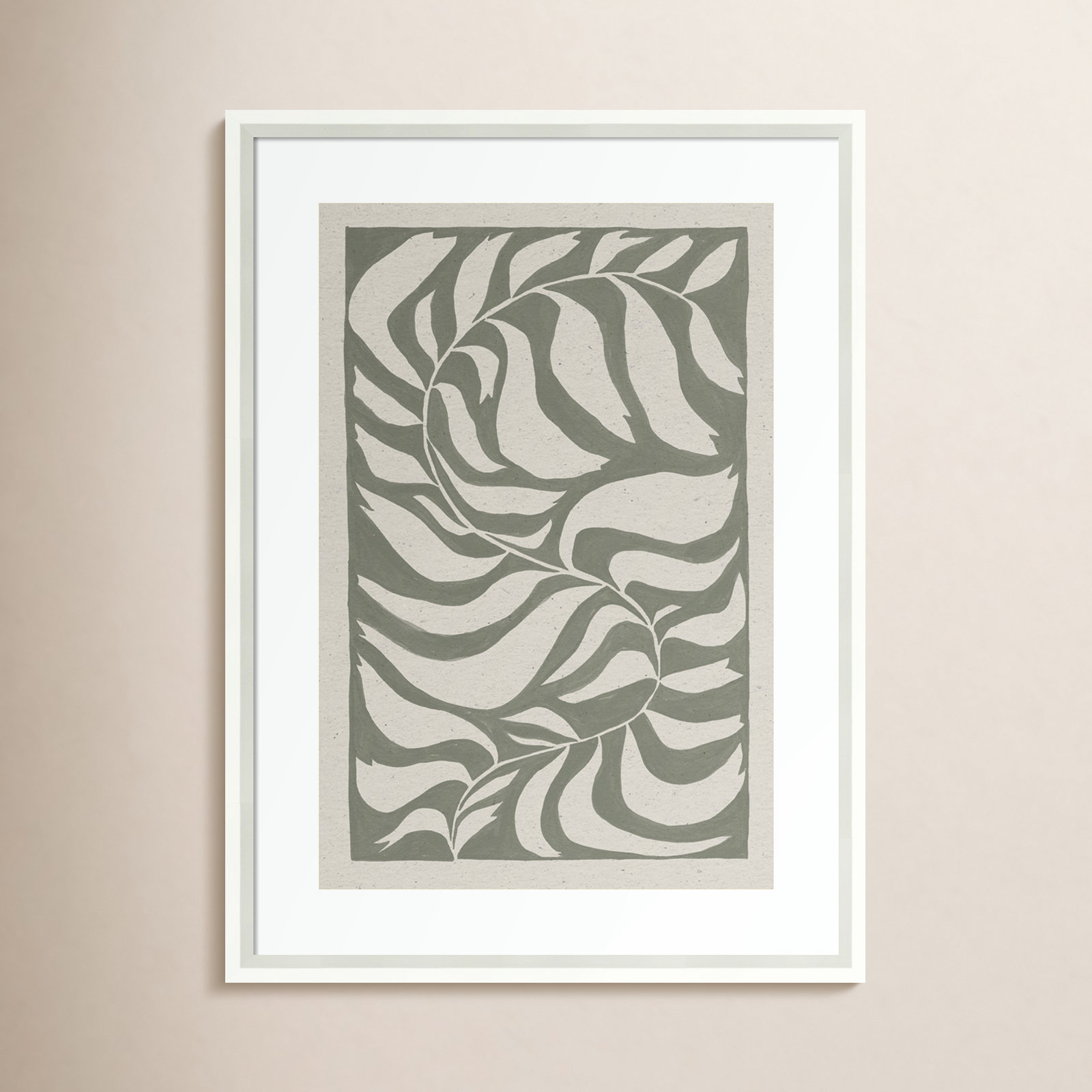 Winding Vine Print by Moira Hershey, White, 25" H x 19" W x 2" D