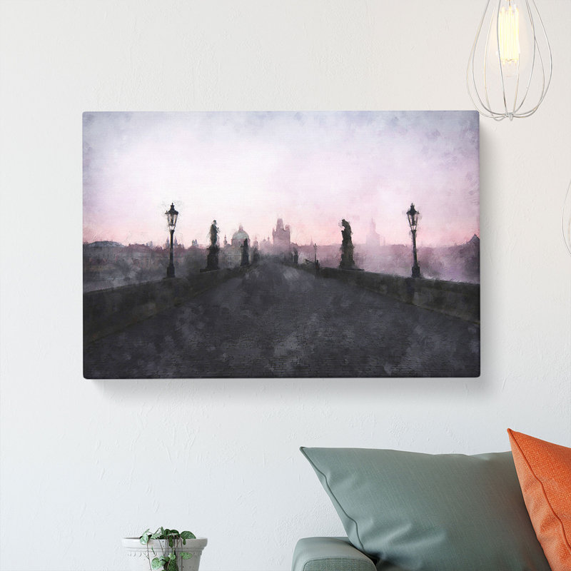 Charles Bridge In Prague - Wrapped Canvas Painting, 40cm H x 60cm W x 3cm D
