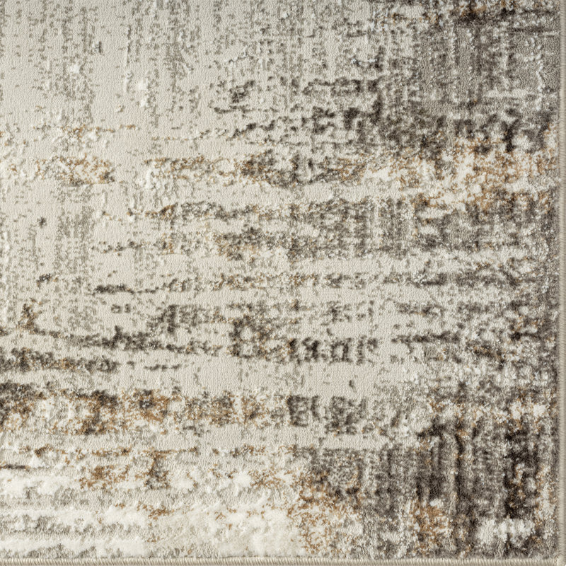 Tapis beige à motif abstrait Kailianna, Rectangle 5 pi x 7 pi