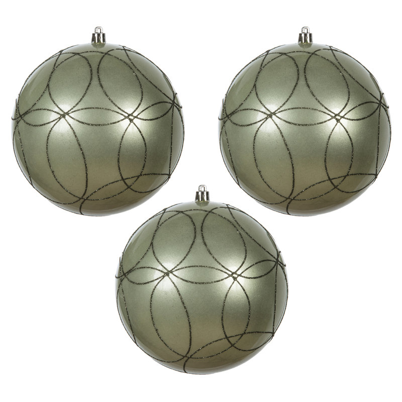 Ornement boule bonbon avec cercle scintillant, Fer forgé