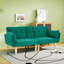 Canapé-lit double pliable vert 72 po, revêtement en velours doux, canapé confortable pour 2 personnes.-144492494