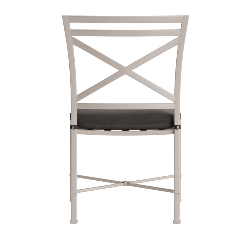 Venetian Outdoor Dining Side Chair, Dove Smooth, Fusion Charcoal, Brown