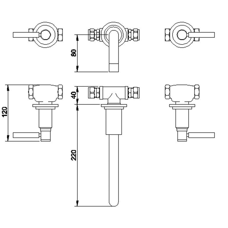 Tec Lever Wall Mounted Mono Basin Mixer