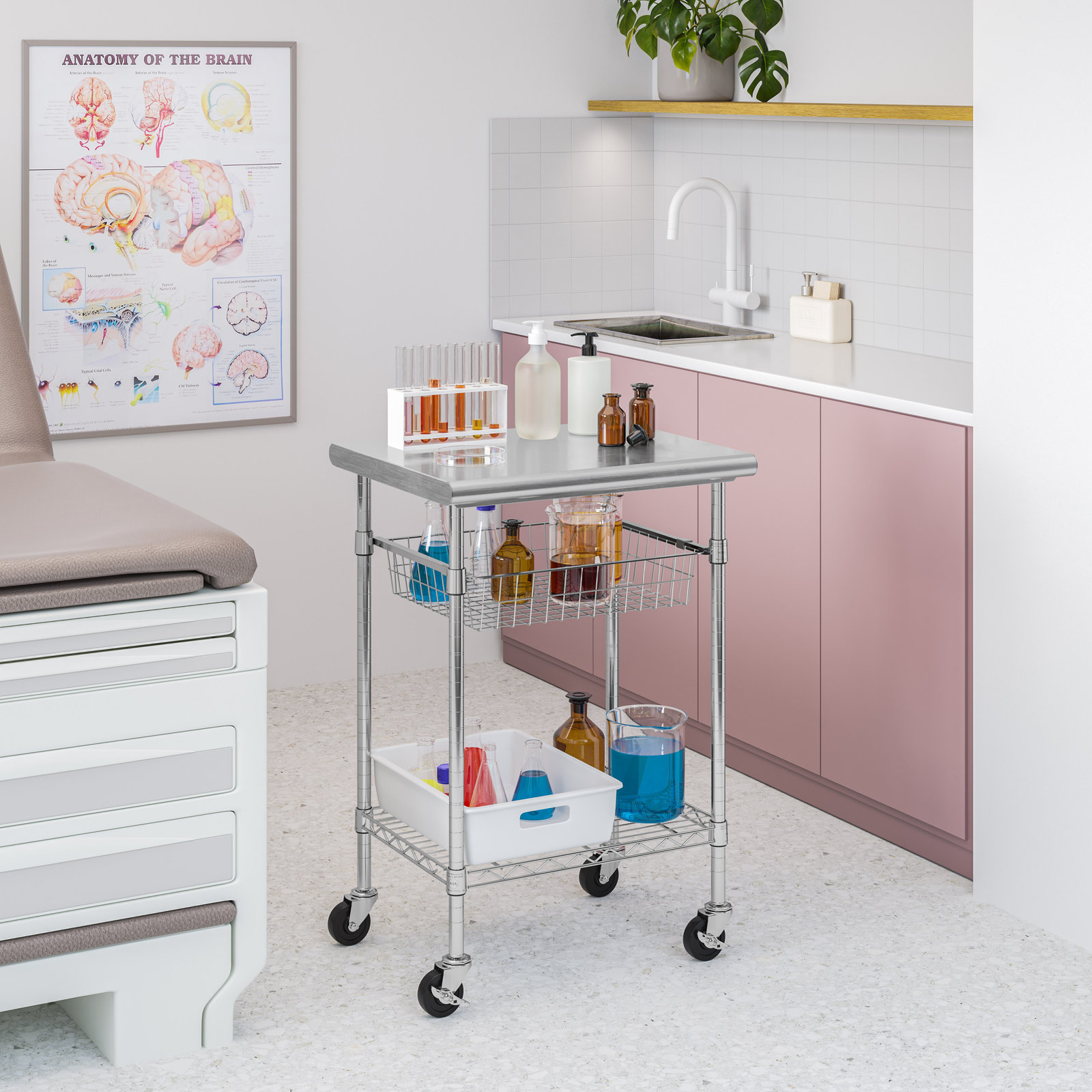 NSF-Certified Stainless Steel Kitchen Cart