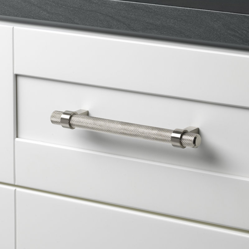Pinnacle Collection GlideRite Hardware Solid Steel Euro Bar Pull, Stainless Steel, 5.0625"