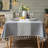 High Quality Rectangle Cotton And Linen Tablecloth With Tassels-1421009711