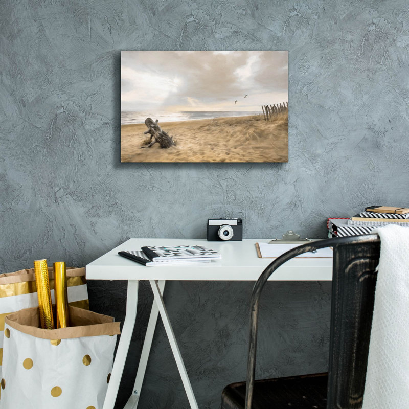 Golden Coastal Sunrise ' by Lori Deiter, Canvas Wall Art, 18"x12", 12" H x 18" W x 0.75" D