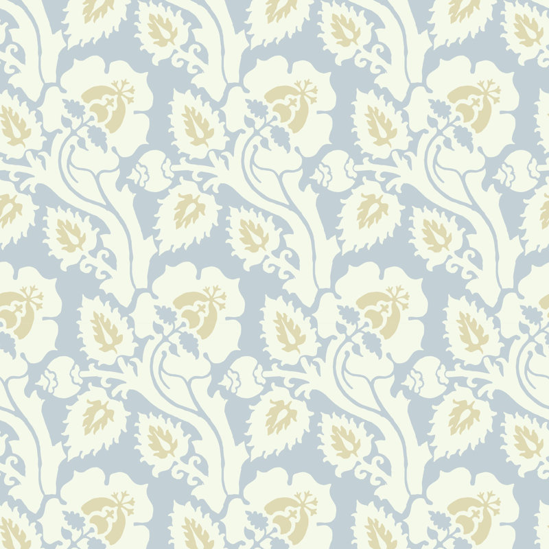 Paisley Briar - Botanical Wallpaper, Ivory Frost, Peel & Stick