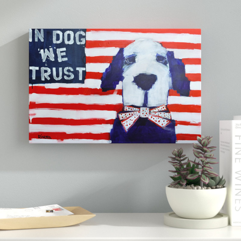 «In Dog We Trust», reproduction d'art sur toile tendue, H 12 po x l 18 po x P 1,5 po