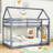 Dealba Twin Over Twin Wooden House-Shaped Bunk Bed With Ladder And Guardrails-1509370509