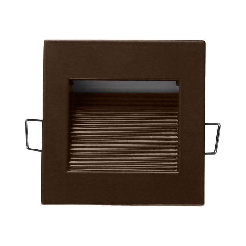 Oil-Rubbed Bronze Square LED Step Light with Frosted Glass