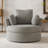 42.1" Wide Slipcovered Swivel Barrel Chair-1954448354