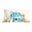 Lit mezzanine avec tente et tour Blue Slide