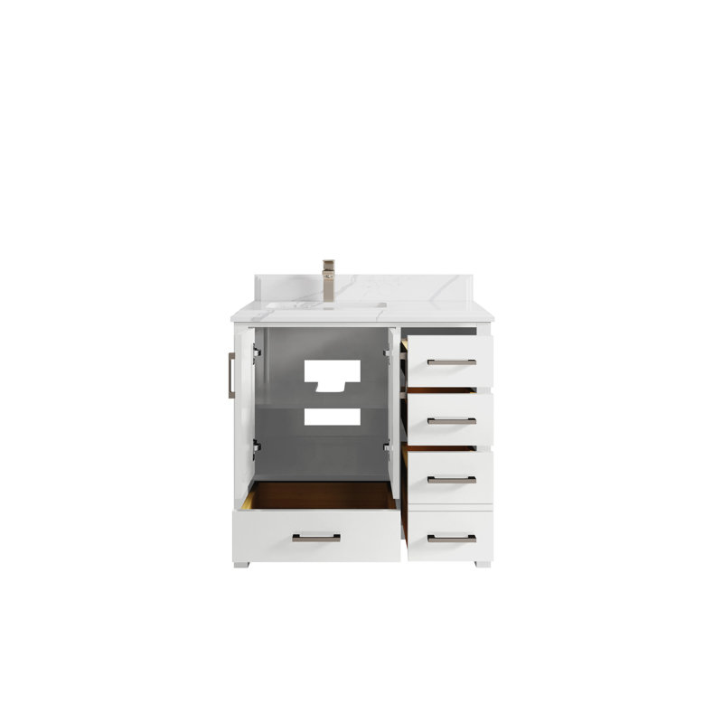Ensemble de meuble-lavabo simple 36 po Malibu, Calacatta Laza