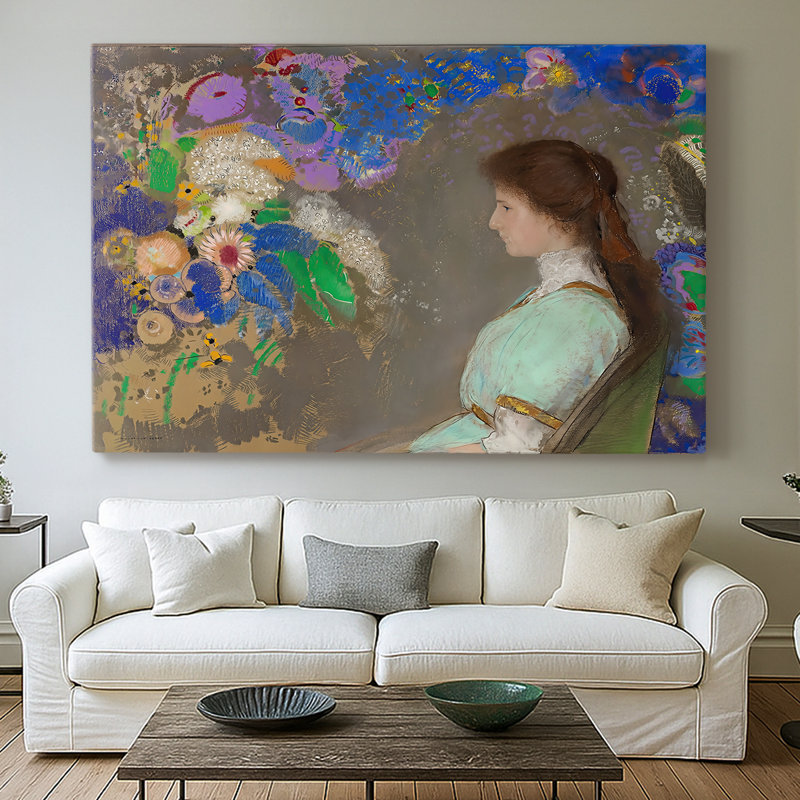 Portrait de Violette Heymann - Odilon Redon - Toile tendue avec châssis - 1910, 40 x 60