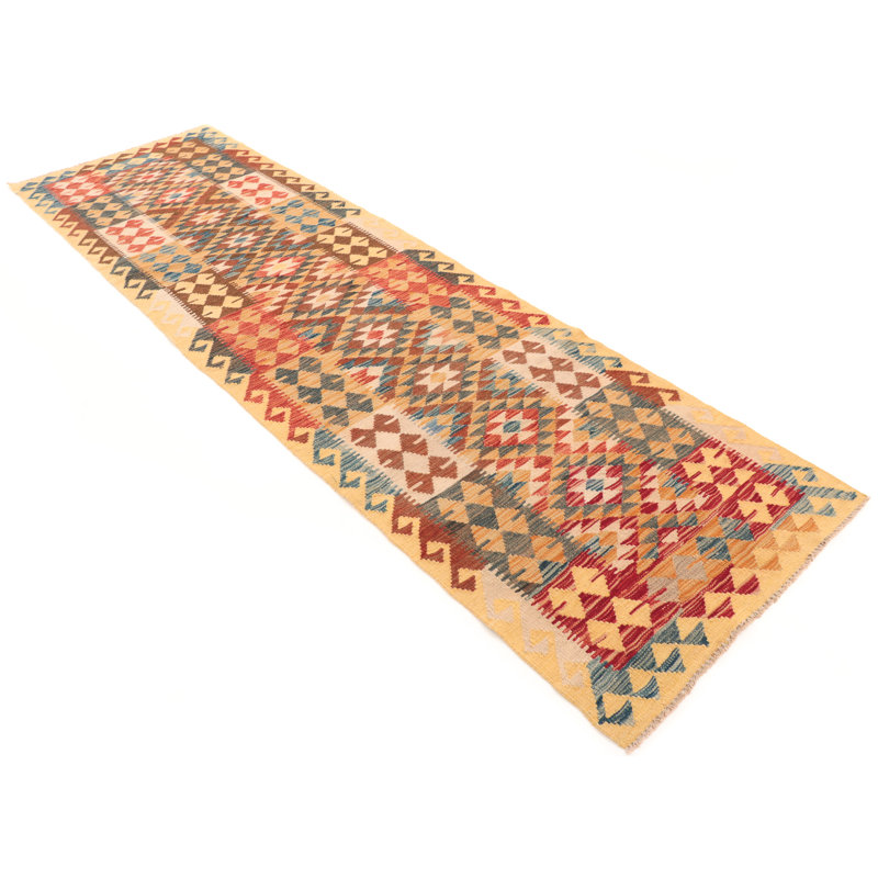Runner Southwestern Wool Hand Woven 88cm X 301cm Area Rug