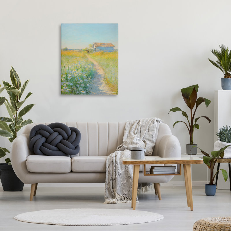 Art mural charmant sur un sentier de campagne charmante par RB, H 40 po x l 30 po x P 1,5 po
