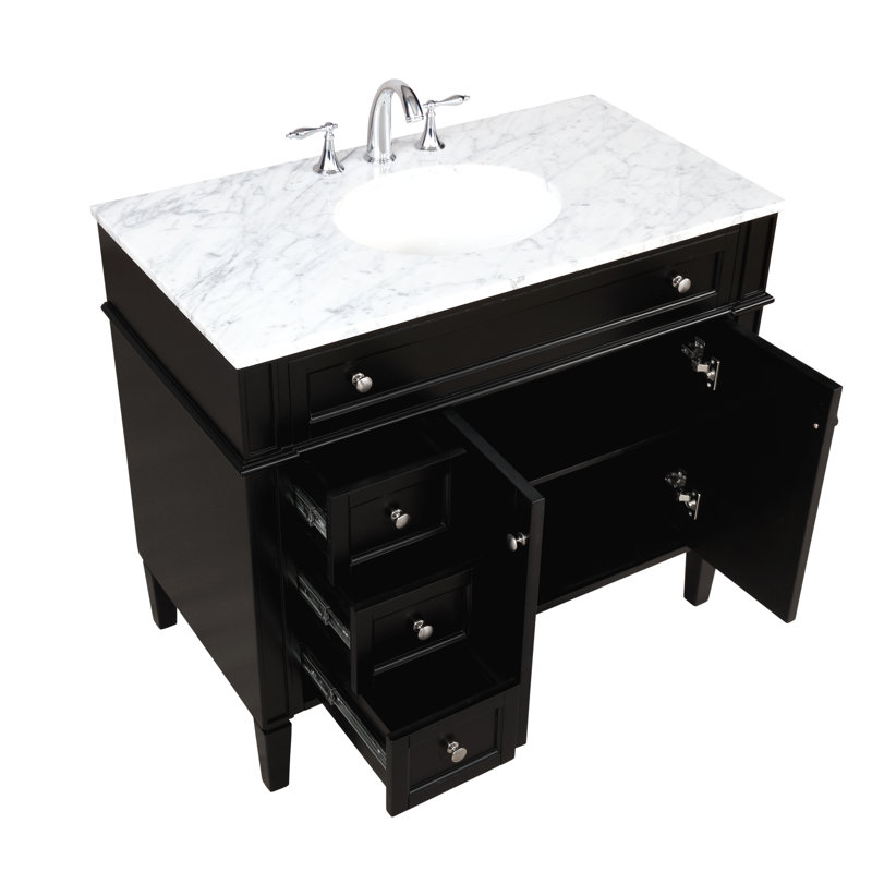 Meuble-lavabo simple 40 po Rivers, Noir