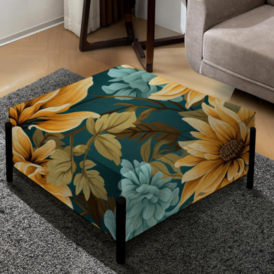 Sunflower Shores - motif tropical I - grand repose-pieds carré tropical