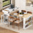 57.7" Drop Leaf Kitchen Island Dining Table with Power Outlet, Rolling Cart with Storage Drawers & Wheels-1829660982