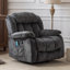 Fauteuil inclinable manuel pivotant de 37,4 po en microfibre avec chaleur et massage-88087075
