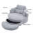Lasean Upholstered Swivel Barrel Chair with Ottoman-298077147