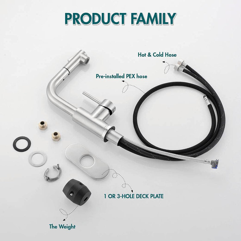 APPASO Pull Out Kitchen Faucet, Brushed Nickel