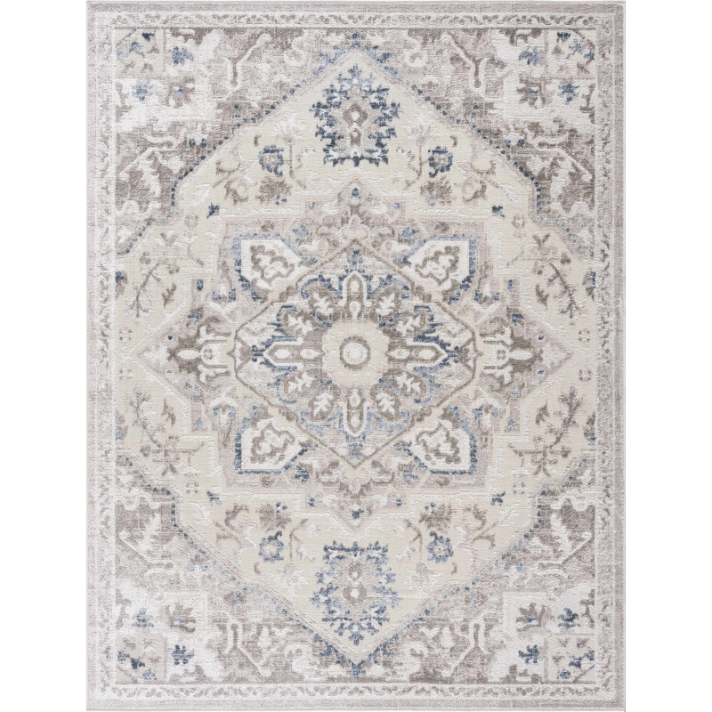 Katriena Orienta Gray Area Rug, Rectangle 7'9" x 9'6"