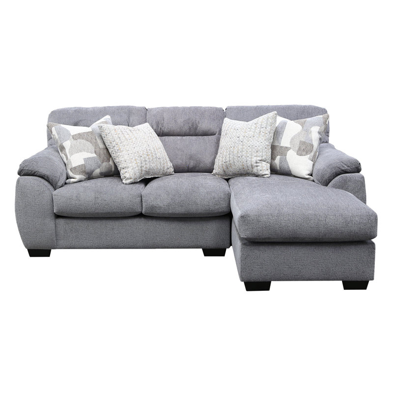 Canapé modulaire rembourré 2 pièces Almaak, Gris chenille, 39"H x 79"W x 64"D