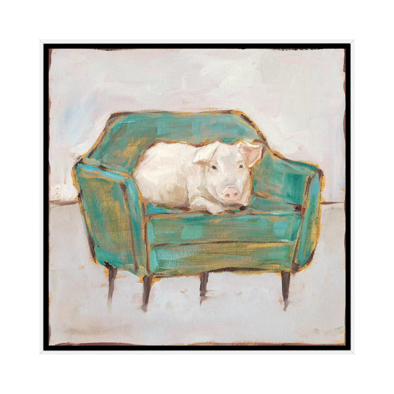 Créature confort VI par Ethan Harper - reproduction d'art, H 26 po x l 26 po x P 1,5 po, Toile blanche encadrée, Pas de tapis