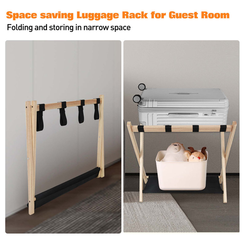 Ecomex Folding Wood Luggage Rack | Wayfair