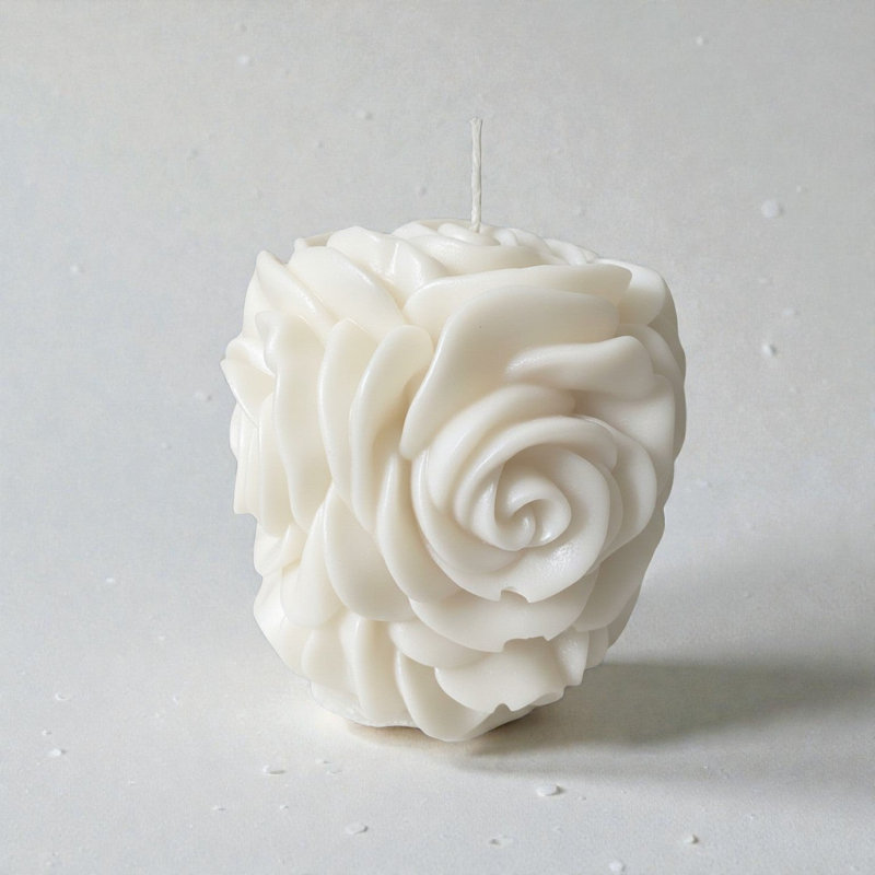  Bougie rose à pilier - grande - blanche, Blanc