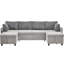 Canapés modulaires gris multifonctionnels avec rangement, tissu chenille, solution de salon moderne