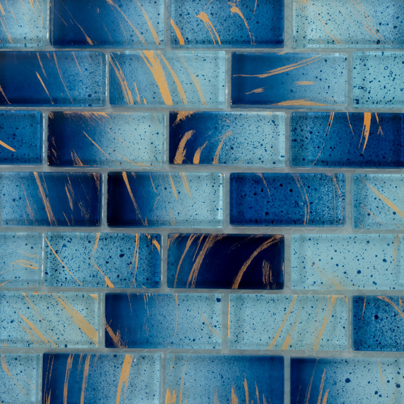 Artista 1" x 2" Glass Tiles, Gold Lake