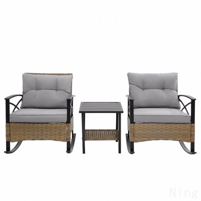 Ensemble de chaises berçantes 3 pièces