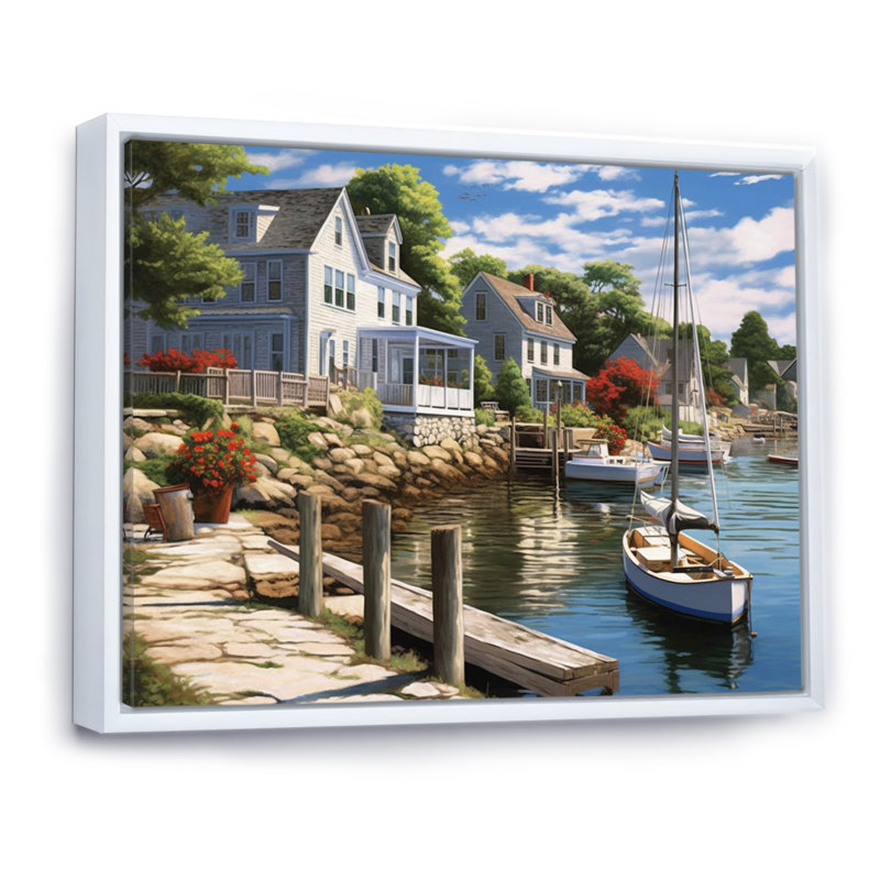 Connecticut's Port Charm, Cadre flottant blanc, H 30 po x l 40 po x P 1,5 po