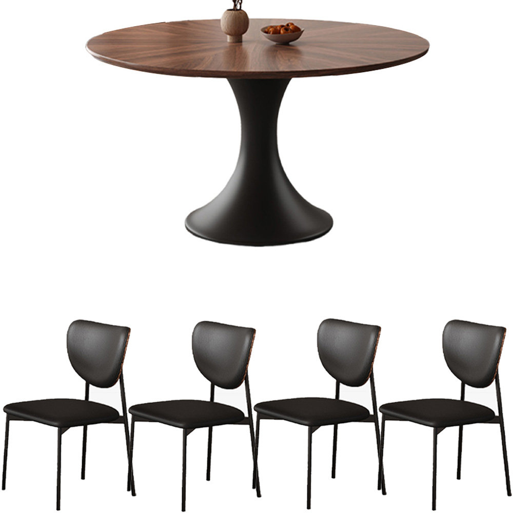 Waagy American style retro solid wood round table set | Wayfair