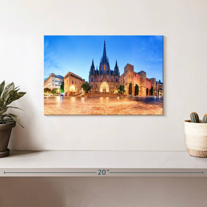 Lumières de la cathédrale de Barcelone, H 8 po x l 12 po