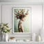 Woman Wearing A Colorful Floral Mohawk Giclee Print by Getty Images