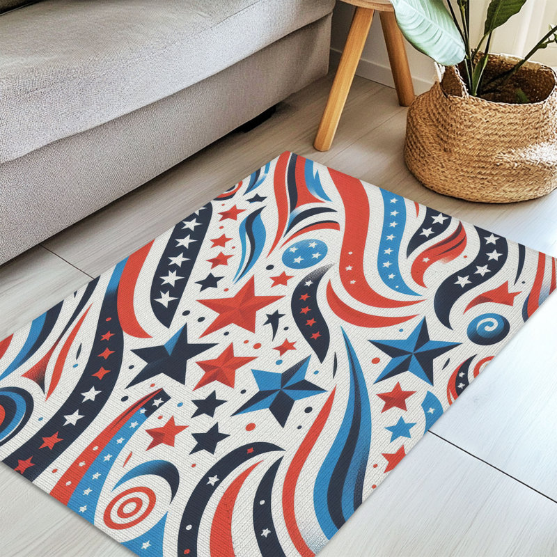 Tapis tressé Bold Patriotic Lines, Rectangulaire 3 pi x 5 pi
