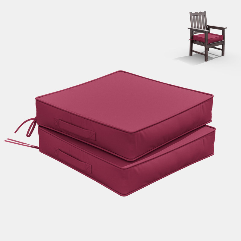 Wynee Outdoor 4” Seat Cushions And 19”X19” Outdoor Cushions Dining Seat Cushions , Fuchsia Red
