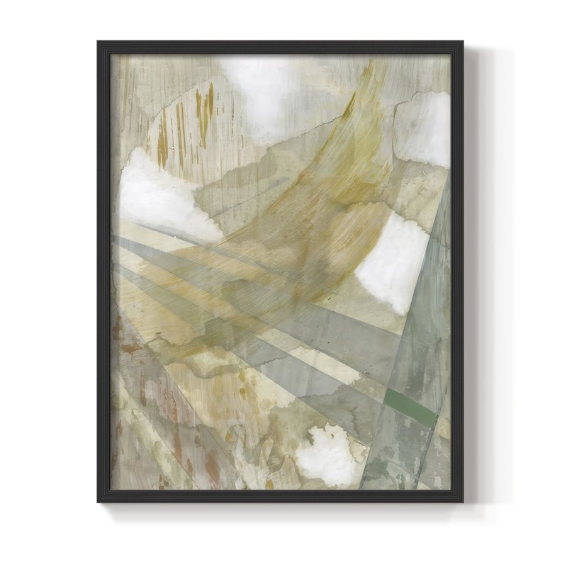 Bamboo Rain II, reproduction encadrée - bois massif, Noir, noir, noir, noir, H 21 po x l 17 po