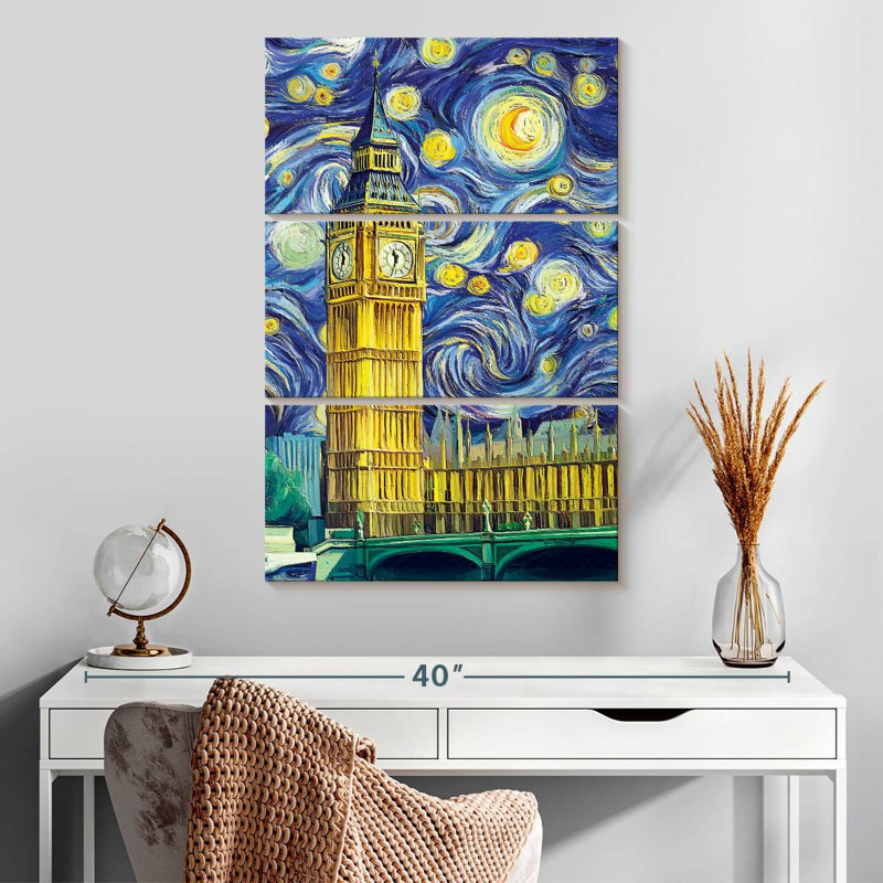 Big Ben Starry Night, H 32 po x l 20 po