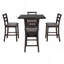 Ensemble de salle à manger 5 pièces à hauteur de comptoir en bois avec chaises rembourrées et étagères de rangement-1740375845-1740375846
