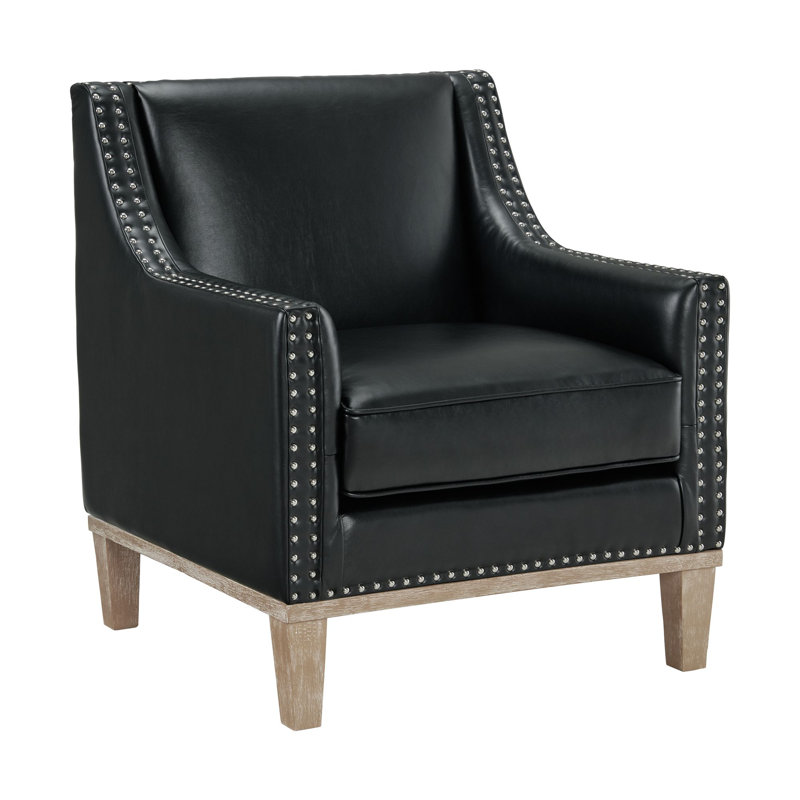 Fauteuil Genoa, Similicuir noir Riviera