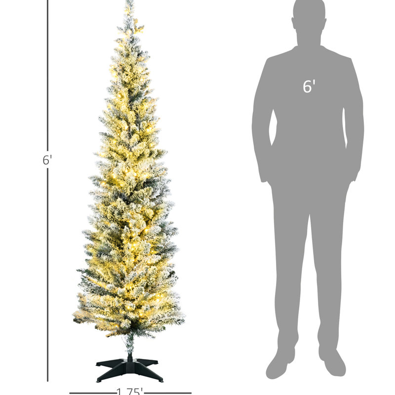 Arbre de Noël artificiel 6 pi avec 170 lumières DEL blanc chaud, 390 pointes, ignifuge, arbre d'une hauteur de 70,75 po, décoration sans aiguille