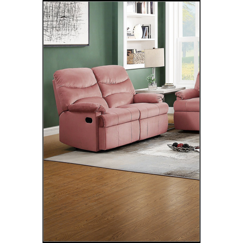 Luxurious Velvet 2-Seater Manual Recliner Loveseat With Plush Armrests For Comfort And Style In Modern Living Rooms